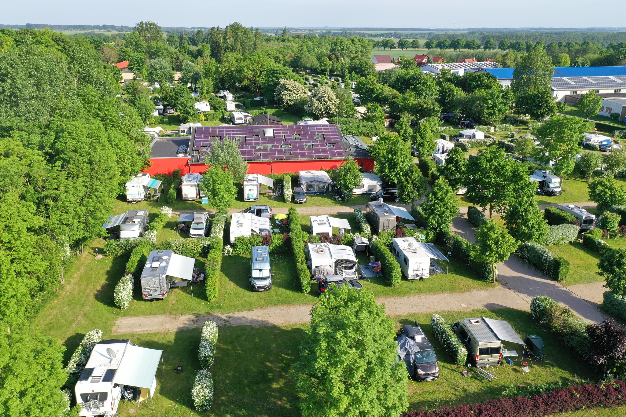 Drohen Aufnahme vom Campingplatz Ostsee